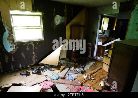 La Huntington House abbandonata decadono in Indiana Foto Stock