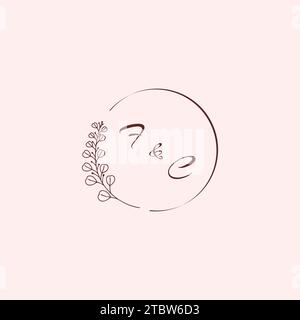 Lettere con il logo per matrimoni CF in un design professionale di alta qualità che si adatta perfettamente a qualsiasi supporto di stampa Illustrazione Vettoriale