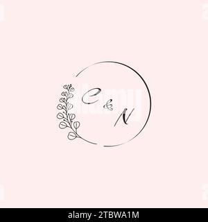 Lettere con logo NC per matrimoni in un design professionale di alta qualità che si adatta bene a qualsiasi supporto di stampa Illustrazione Vettoriale