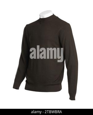 Maglione casual elegante isolato su bianco. Vestiti da uomo Foto Stock