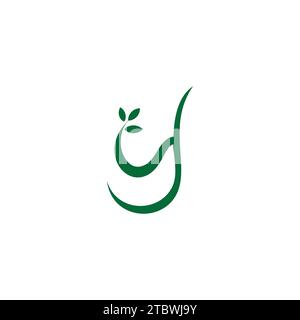 vettore del logo astratto della lettera y del ramo delle foglie Illustrazione Vettoriale