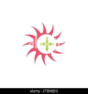 foglia di sole più medico natura terapia logo vettore Illustrazione Vettoriale