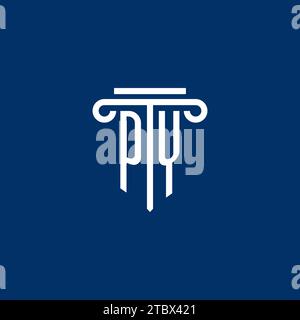 Monogramma con logo PY iniziale con design a colonna semplice Illustrazione Vettoriale