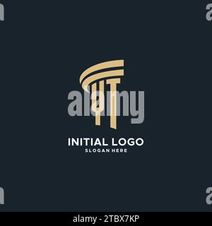 Monogramma YT con design icona pilastro, design elegante e moderno logo legale idee grafica vettoriale Illustrazione Vettoriale