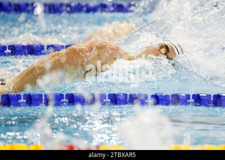 Otopeni, Romania. 9 dicembre 2023. OTOPENI, ROMANIA - 9 DICEMBRE: Sean Niewold dei Paesi Bassi gareggia nei 100 m Freestyle maschile durante i campionati europei di nuoto a corto raggio del 2023 il 9 dicembre 2023 a Otopeni, Romania. (Foto di Nikola Krstic/BSR Agency) credito: BSR Agency/Alamy Live News Foto Stock