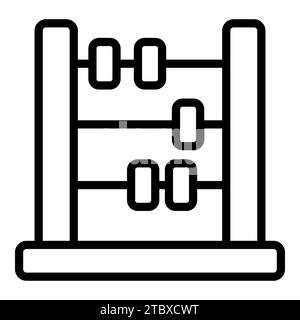 icona della linea vettoriale abacus, icona della scuola e dell'istruzione Illustrazione Vettoriale