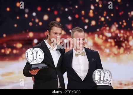 MIKKELSEN Andreas, FIA WRC2 Championship for Drivers, Portrait ERIKSEN Torstein, FIA WRC2 Championship for Co-Drivers, Portrait during the FIA Rally & Circuit Prize Giving Ceremony 2023 a Baky il 9 dicembre 2023 al Baku Convention Center di Baku, Azerbaigian Credit: Independent Photo Agency/Alamy Live News Foto Stock