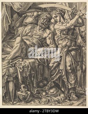 Judith Slaying Holofernes, da The Story of Judith and Holofernes 1949 di Maarten van Heemskerck Foto Stock