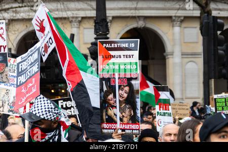 Londra, Regno Unito. 9 dicembre 2023. Protesta pro-palestinese. Crediti: Sinai Noor/Alamy Live News Foto Stock