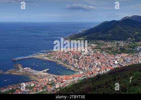 La città e il porto di A Guarda, Galizia, Spagna nord-occidentale, Europa Foto Stock
