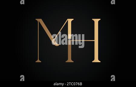 Design con logo monogramma MH o HM Luxury Initial Illustrazione Vettoriale