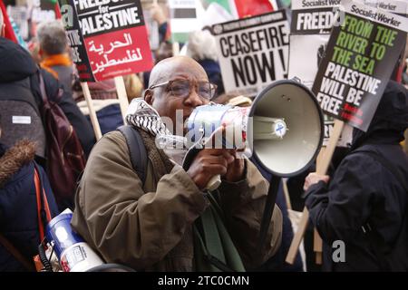 Un'altra marcia per Gaza a Londra Un'ulteriore grande marcia di solidarietà con il popolo palestinese si svolge a Londra. La marcia inizia nei pressi della stazione di banca prima di dirigersi attraverso la città e il fiume, terminando all'esterno delle camere del Parlamento. Credito: Roland Ravenhill/Alamy. Foto Stock