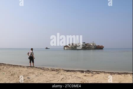 Relitto della nave commerciale MV Free Enterprise lll nel Mar Rosso vicino a Jeddah Foto Stock