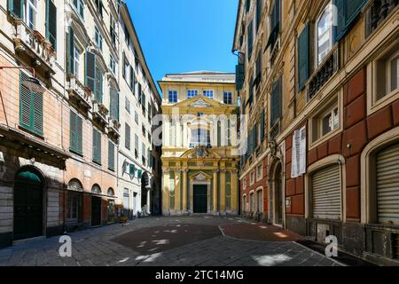 Genova, Italia - 1 agosto 2022: Chiesa del Santissimo nome di Maria e degli Angeli custodi a Genova, Italia. Foto Stock