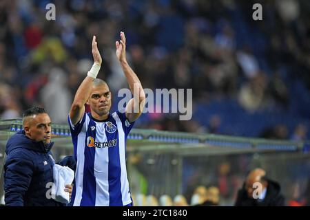 9 dicembre 2023: Estadio do Gragao, Porto, Portogallo ; Portogallo calcio League FC Porto contro Casa Pia: Pepe di Porto festeggia il gol della sua squadra Foto Stock