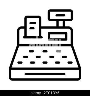 Bancone per pagamenti, icona del registratore di cassa in stile moderno. Illustrazione Vettoriale