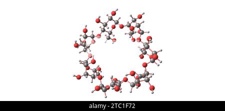 La ciclodestrina è un eptasaccaride derivato dal glucosio. Foto Stock