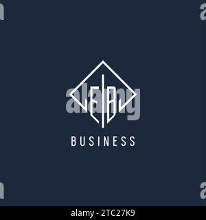 Logo iniziale EB con elegante design rettangolare grafica vettoriale Illustrazione Vettoriale