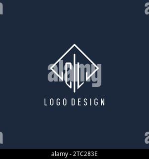 Logo iniziale CL con elegante design rettangolare grafica vettoriale Illustrazione Vettoriale