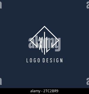 Logo iniziale XL con elegante design rettangolare grafica vettoriale Illustrazione Vettoriale