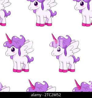 Motivo senza cuciture con simpatico unicorno. Sezione vettore Illustrazione Vettoriale