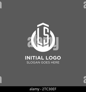 Logo linea rotonda circolare LS iniziale, logo aziendale astratto idee di design grafica vettoriale Illustrazione Vettoriale