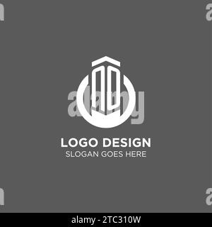 Logo iniziale SENZA cerchio con linea rotonda, logo aziendale astratto idee di design grafica vettoriale Illustrazione Vettoriale