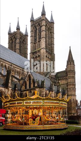 Mercato di Natale della Cattedrale di Lincoln 2023 Foto Stock