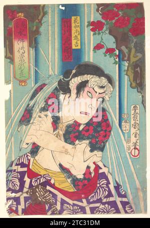 Ritratto immaginario, Shuihuzhuan di Stage: Toryudai (Mitate Suikoden Torodai) - l'attore Ichikawa Sadanji interpreta Hanaosho Shinkichi 1960 di Toyohara Kunichika Foto Stock