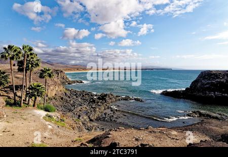 Spiaggia di Piedra Playa a El Cotillo, isola di Fuerteventura, Isole Canarie, Spagna, Europa - 24.09.2023 Foto Stock