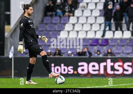 Deinze, Belgio. 10 dicembre 2023. Il portiere Davor Matijas (71) di Beerschot raffigurato durante una partita di calcio tra Beerschot e KMSK Deinze durante la quindicesima giornata della stagione Challenger Pro League 2023-2024, domenica 10 dicembre 2023 a Deinze, in Belgio. Credito: Sportpix/Alamy Live News Foto Stock