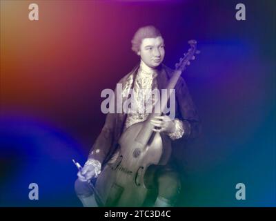 Carl Friedrich Abel, 1723 – 1787, compositore tedesco, edito digitalmente secondo un dipinto di Thomas Gainsborough Foto Stock