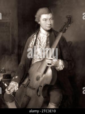 Carl Friedrich Abel, 1723 – 1787, compositore tedesco, edito digitalmente secondo un dipinto di Thomas Gainsborough Foto Stock
