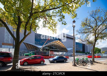 All'esterno dello Smithsonian Air and Space Museum in fase di modernizzazione a Washington DC Foto Stock