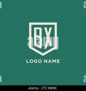 Logo iniziale BX monogramma schermatura grafica vettoriale design forma geometrica Illustrazione Vettoriale