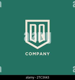 Logo iniziale DQ monogramma schermatura grafica vettoriale design forma geometrica Illustrazione Vettoriale