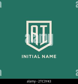 Logo iniziale AI monogramma schermo grafica vettoriale design forma geometrica Illustrazione Vettoriale