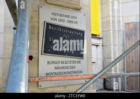 Museo e memoriale della Stasi nell'angolo rotondo di Lipsia, Sassonia Foto Stock