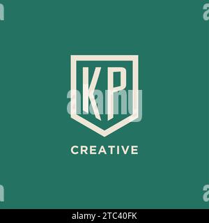 Logo iniziale KP monogramma schermatura grafica vettoriale design forma geometrica Illustrazione Vettoriale