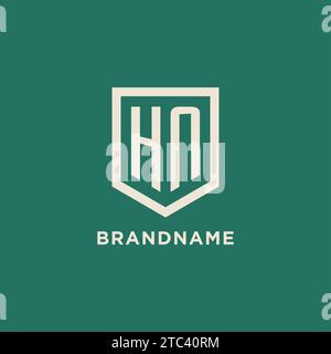 Logo iniziale HN monogramma schermatura grafica vettoriale design forma geometrica Illustrazione Vettoriale