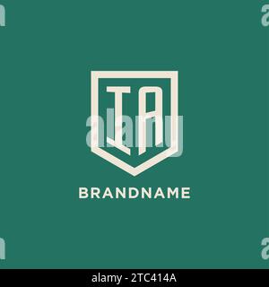 Logo iniziale IA monogramma schermo grafica vettoriale design forma geometrica Illustrazione Vettoriale