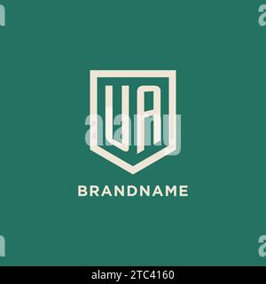 Logo iniziale UA monogramma schermo grafica vettoriale design forma geometrica Illustrazione Vettoriale