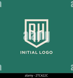 Logo iniziale RH monogramma schermo forma geometrica grafica vettoriale Illustrazione Vettoriale