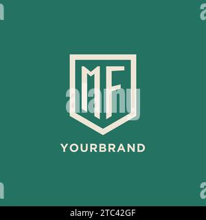 Logo iniziale MF monogramma schermo forma geometrica grafica vettoriale Illustrazione Vettoriale