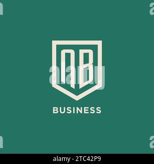 NB logo iniziale monogramma schermo grafica vettoriale design forma geometrica Illustrazione Vettoriale