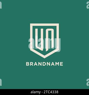 Monogramma logo iniziale ONU schermatura geometrica grafica vettoriale Illustrazione Vettoriale