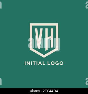 Logo iniziale VH monogramma schermo grafica vettoriale design forma geometrica Illustrazione Vettoriale