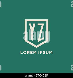 Logo iniziale YZ monogramma schermatura grafica vettoriale design forma geometrica Illustrazione Vettoriale