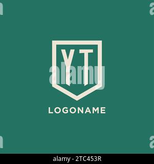 Logo iniziale YT monogramma schermatura grafica vettoriale design forma geometrica Illustrazione Vettoriale