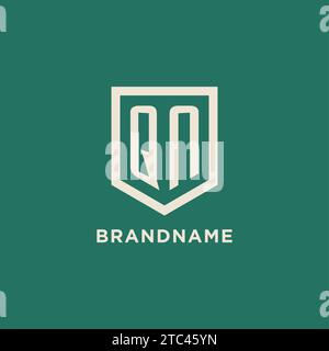 Logo iniziale QN monogramma schermatura grafica vettoriale design forma geometrica Illustrazione Vettoriale